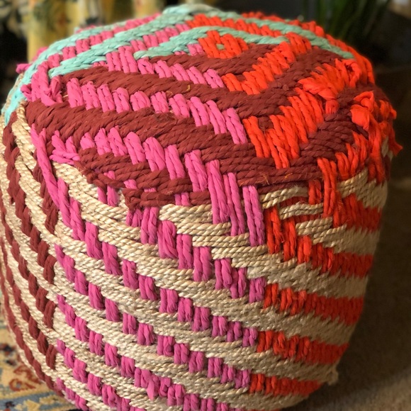 Two Imported Poufs - Picture 3 of 4